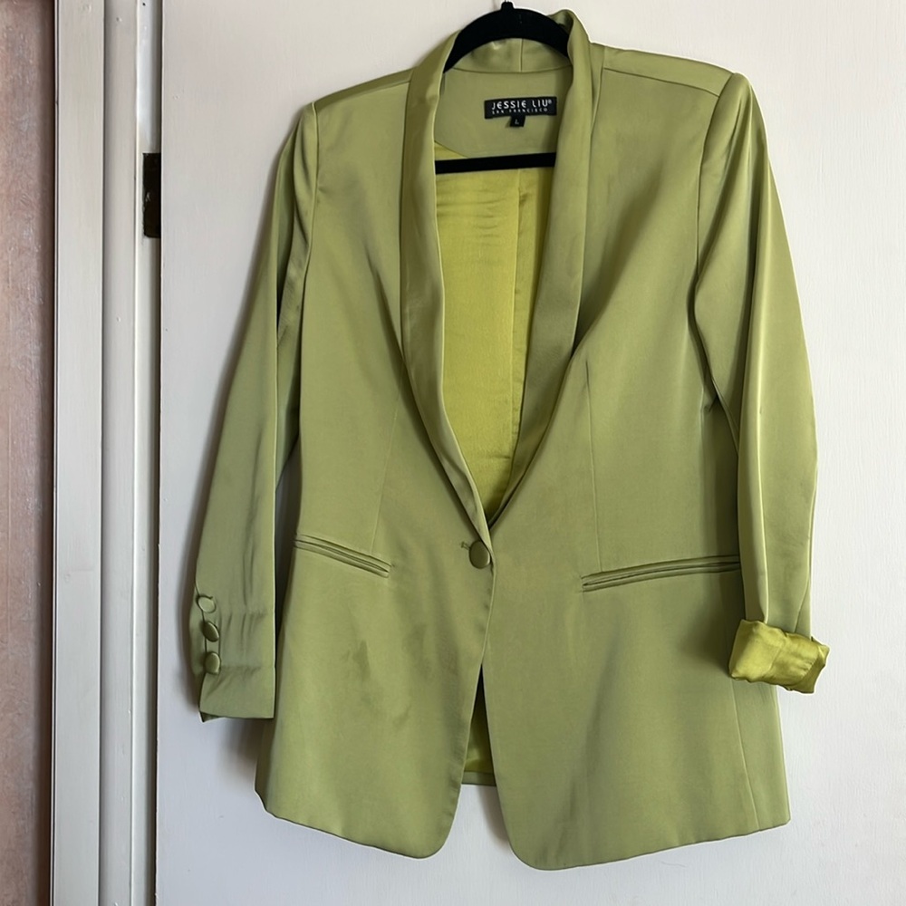 Jessie liu silk blazer
